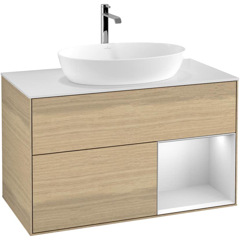 Tvättställsskåp Villeroy & Boch Finion med 2 Lådor Hylla och Bänkskiva för Fristående Tvättställ från Artis & Collaro