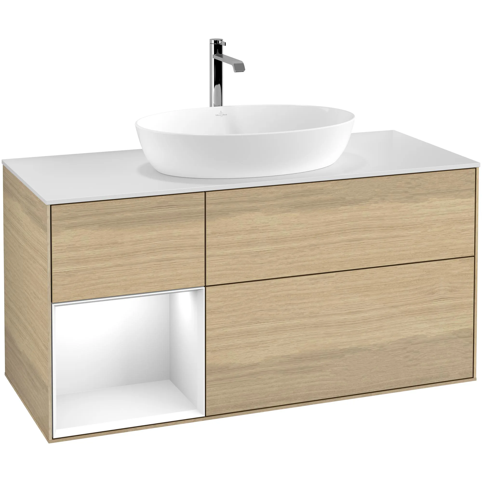 Tvättställsskåp Villeroy & Boch Finion med 3 Lådor Hylla och Bänkskiva för Fristående Tvättställ från Artis & Collaro