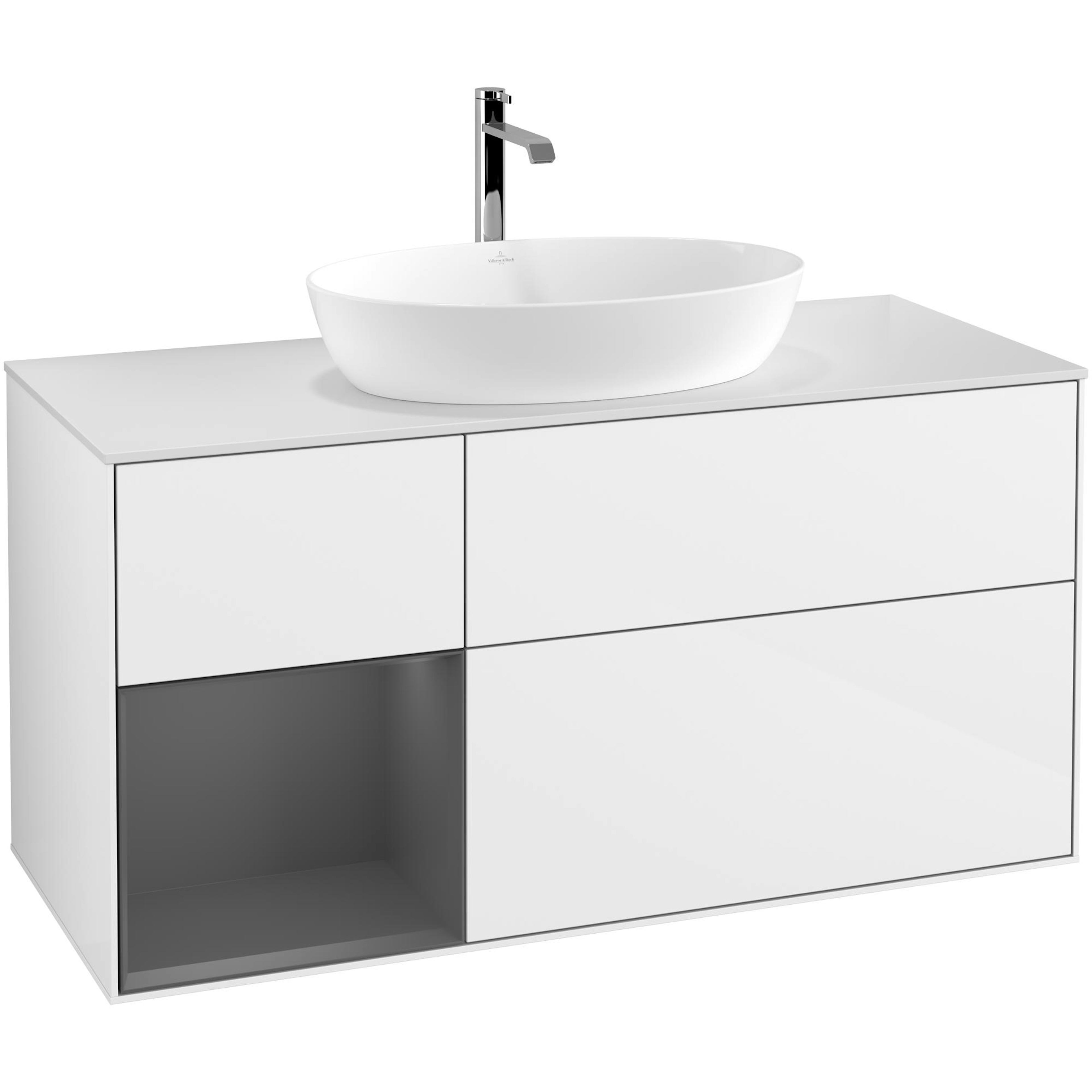 Tvättställsskåp Villeroy & Boch Finion med 3 Lådor Hylla och Bänkskiva för Fristående Tvättställ från Artis & Collaro