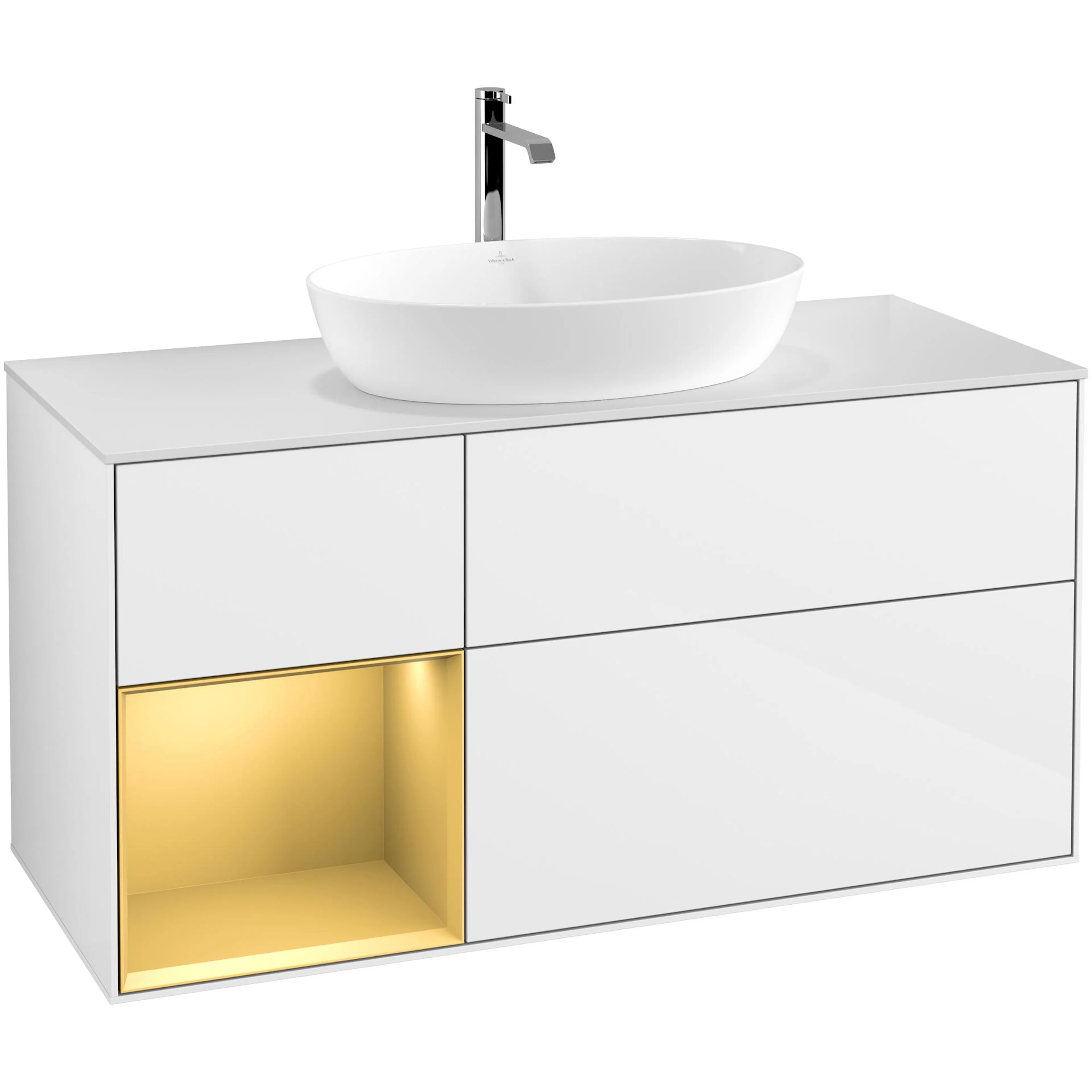 Tvättställsskåp Villeroy & Boch Finion med 3 Lådor Hylla och Bänkskiva för Fristående Tvättställ från Artis & Collaro