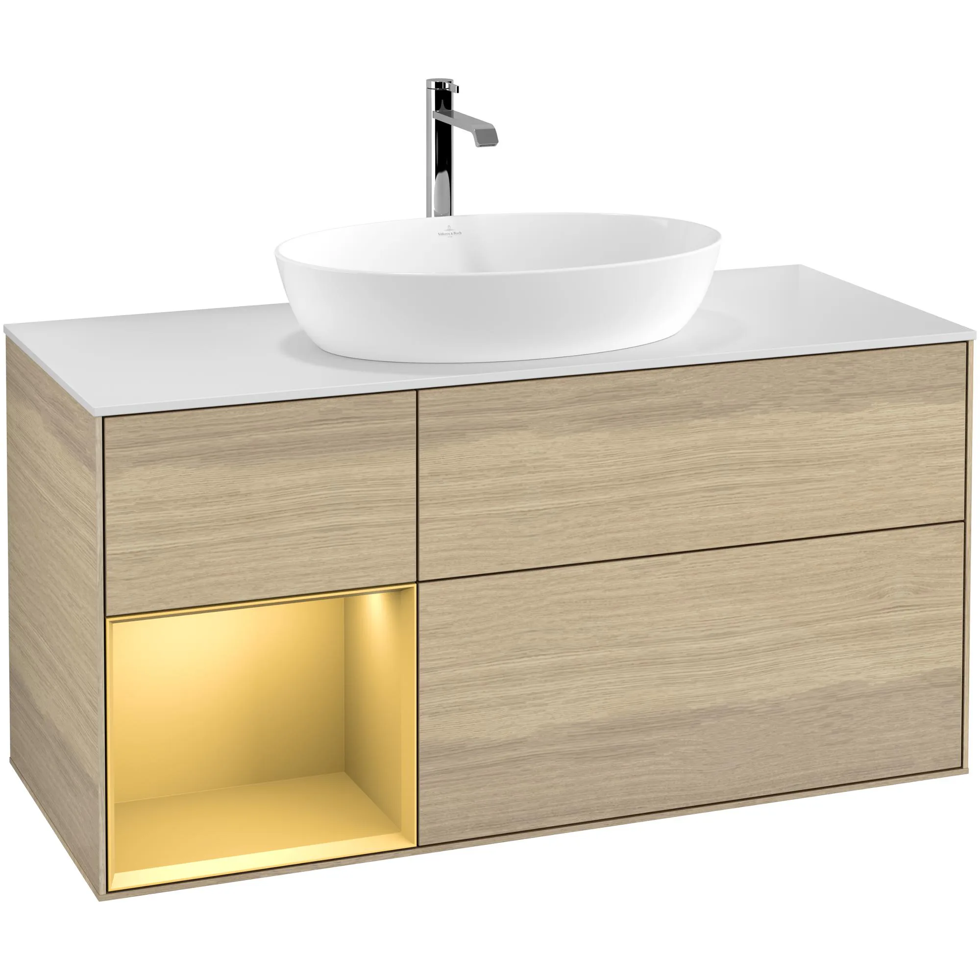 Tvättställsskåp Villeroy & Boch Finion med 3 Lådor Hylla och Bänkskiva för Fristående Tvättställ från Artis & Collaro