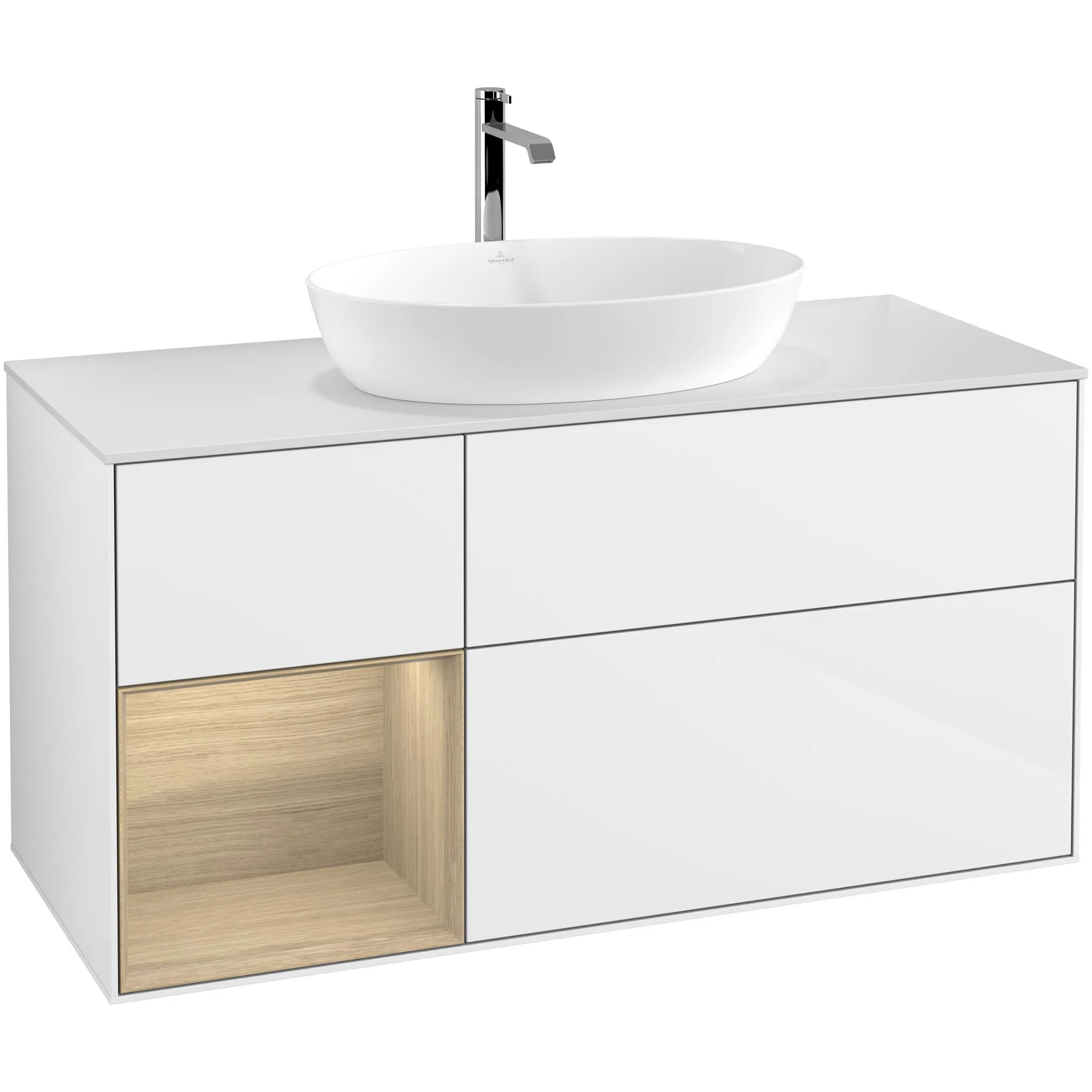 Tvättställsskåp Villeroy & Boch Finion med 3 Lådor Hylla och Bänkskiva för Fristående Tvättställ från Artis & Collaro