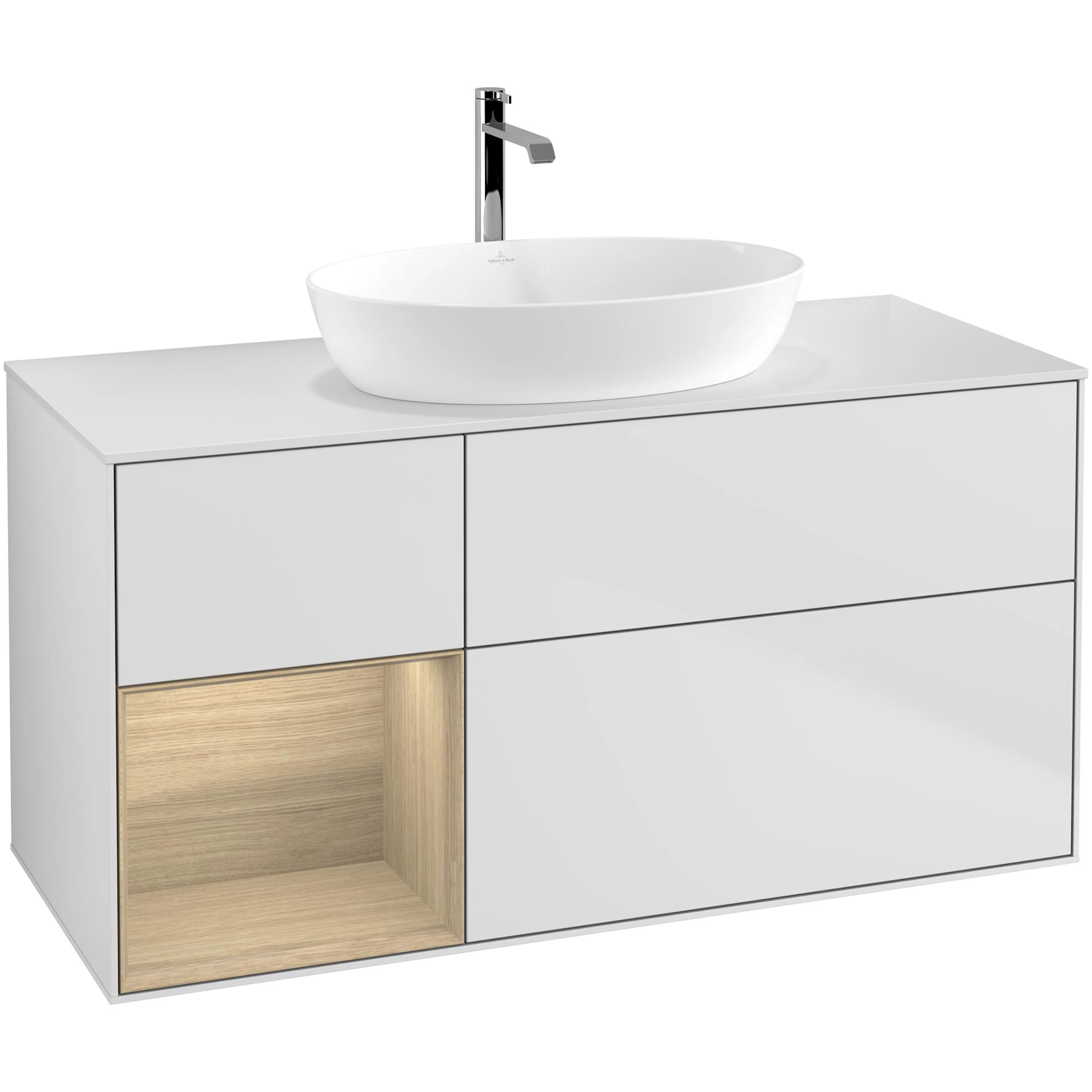 Tvättställsskåp Villeroy & Boch Finion med 3 Lådor Hylla och Bänkskiva för Fristående Tvättställ från Artis & Collaro