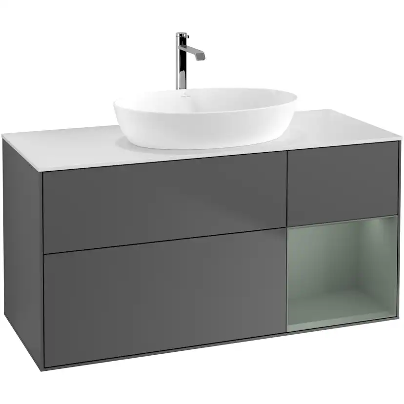 Tvättställsskåp Villeroy & Boch Finion med 3 Lådor Hylla och Bänkskiva för Fristående Tvättställ från Artis & Collaro