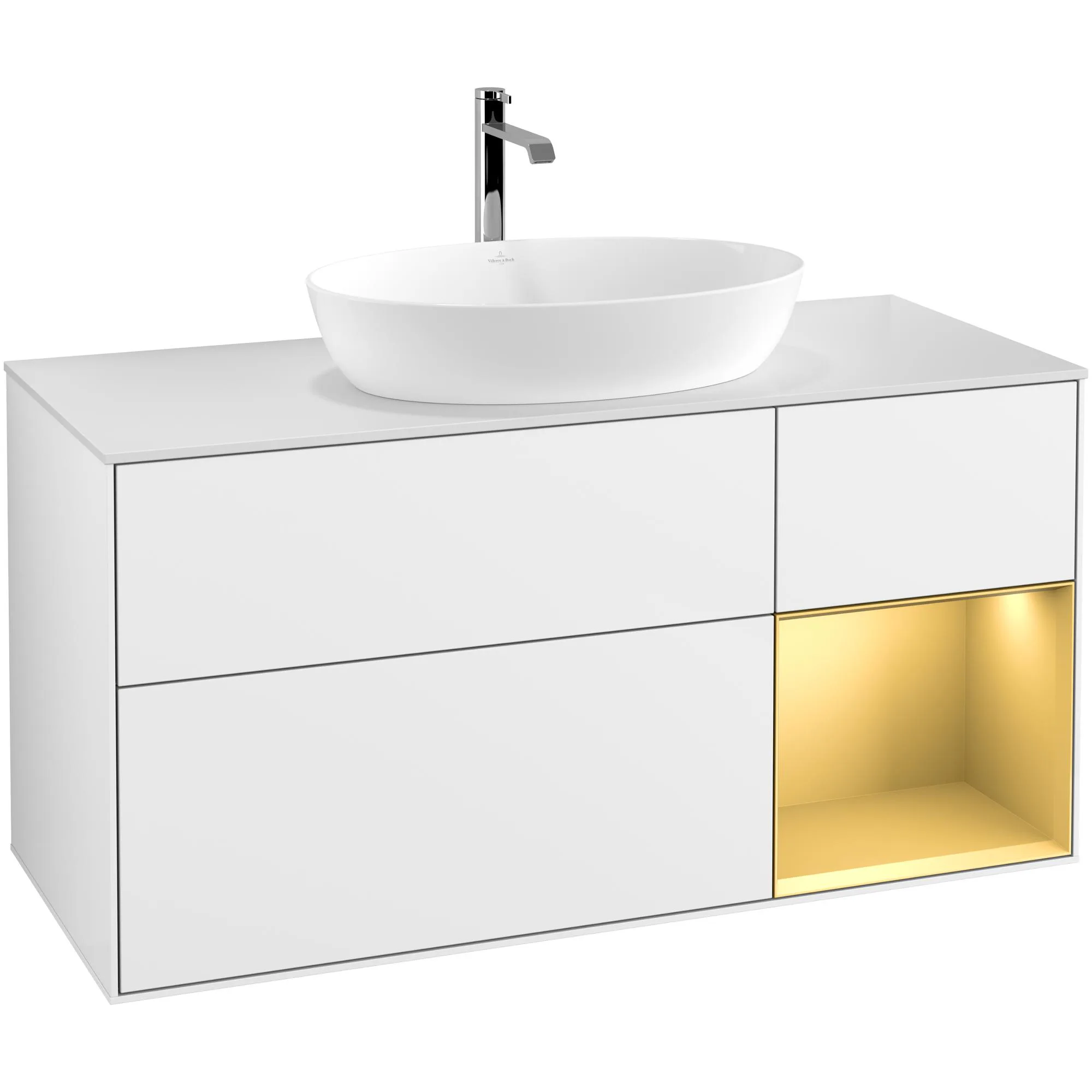 Tvättställsskåp Villeroy & Boch Finion med 3 Lådor Hylla och Bänkskiva för Fristående Tvättställ från Artis & Collaro