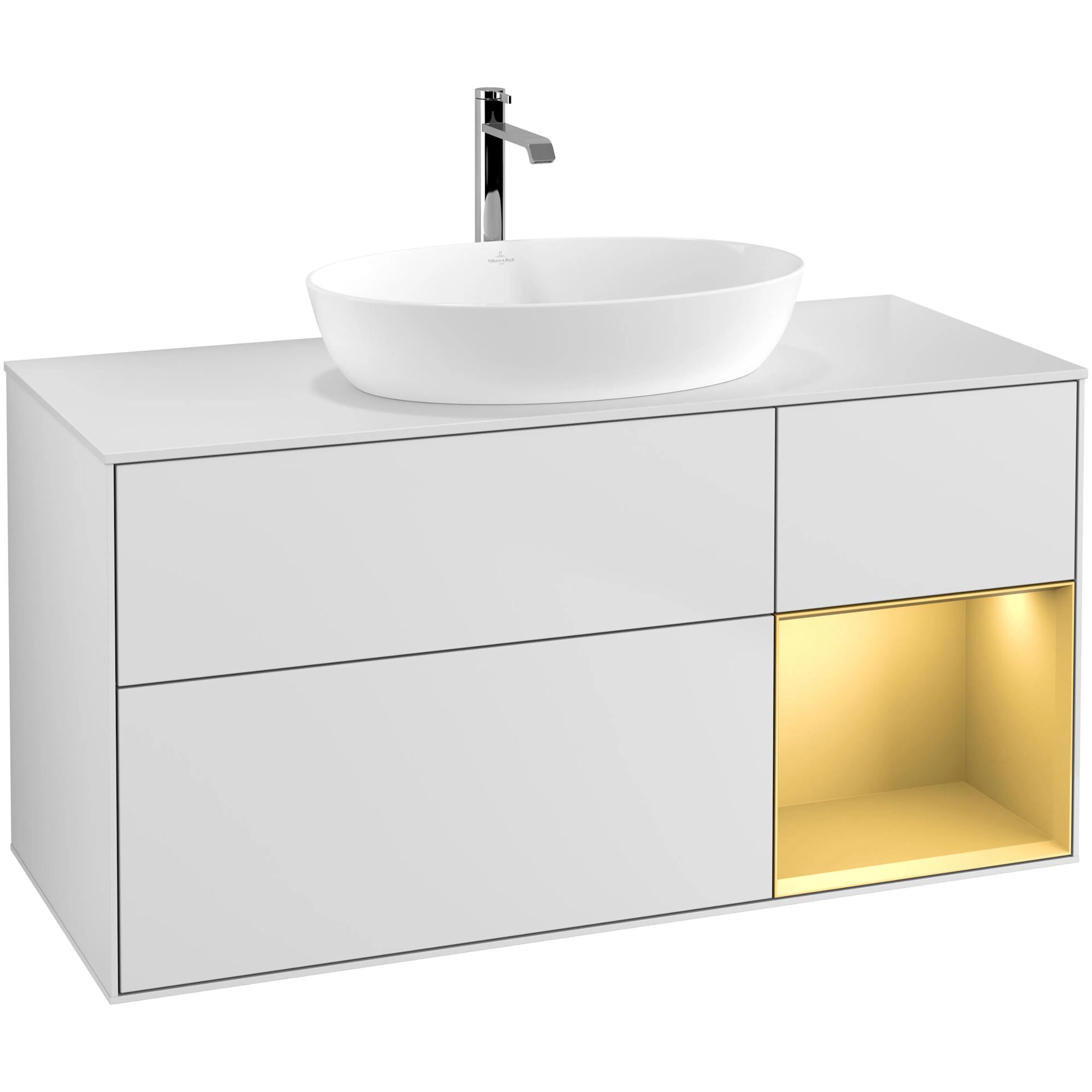 Tvättställsskåp Villeroy & Boch Finion med 3 Lådor Hylla och Bänkskiva för Fristående Tvättställ från Artis & Collaro