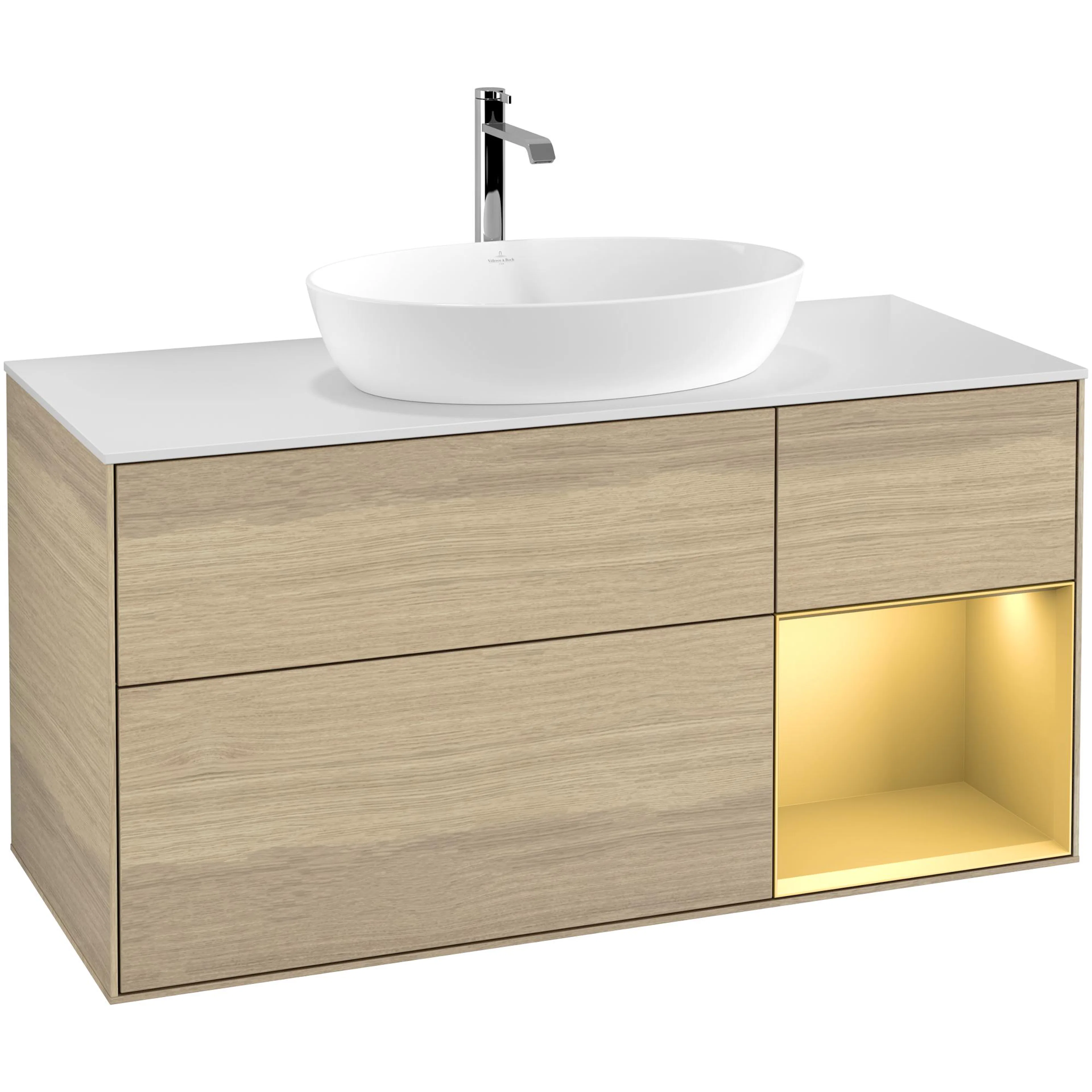 Tvättställsskåp Villeroy & Boch Finion med 3 Lådor Hylla och Bänkskiva för Fristående Tvättställ från Artis & Collaro