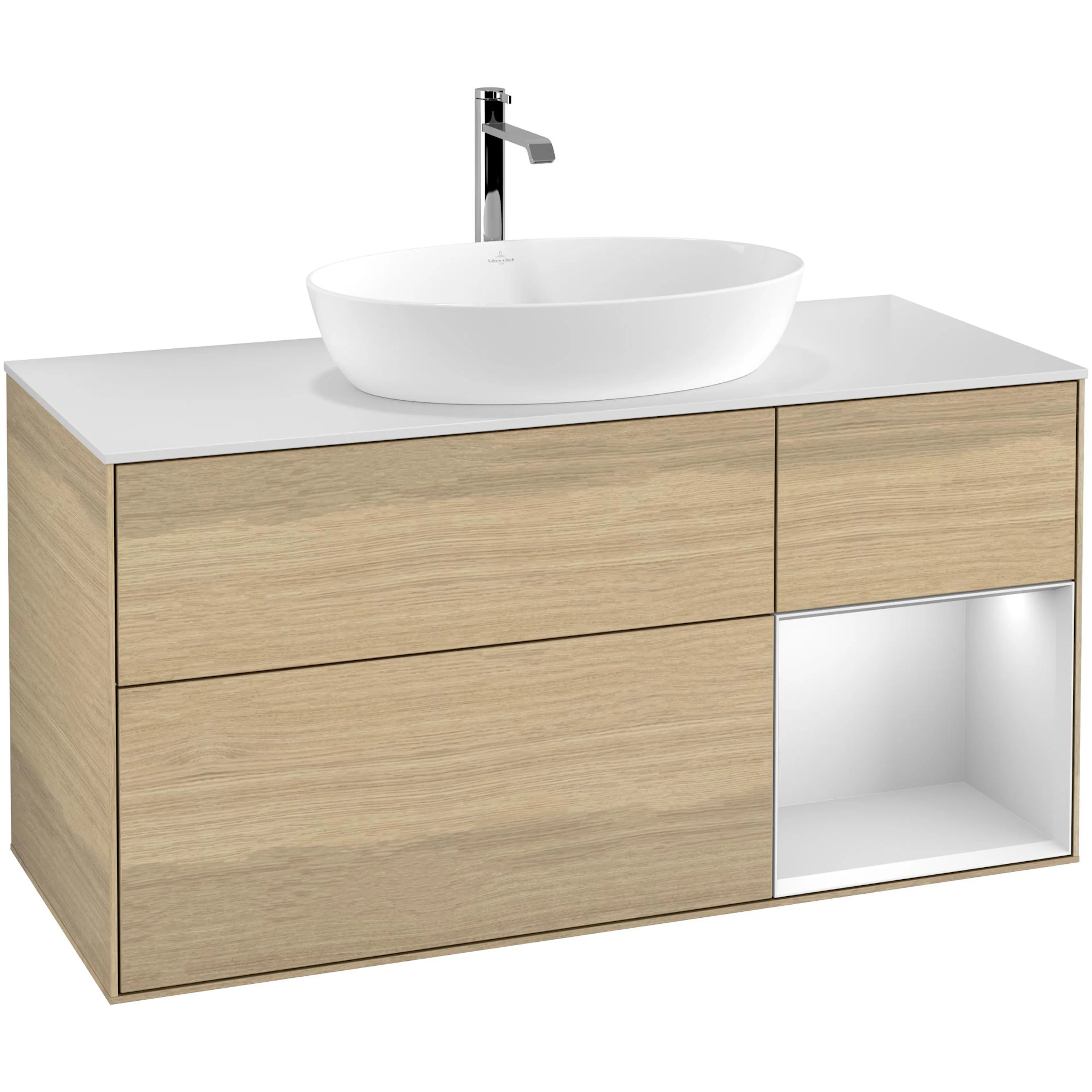 Tvättställsskåp Villeroy & Boch Finion med 3 Lådor Hylla och Bänkskiva för Fristående Tvättställ från Artis & Collaro