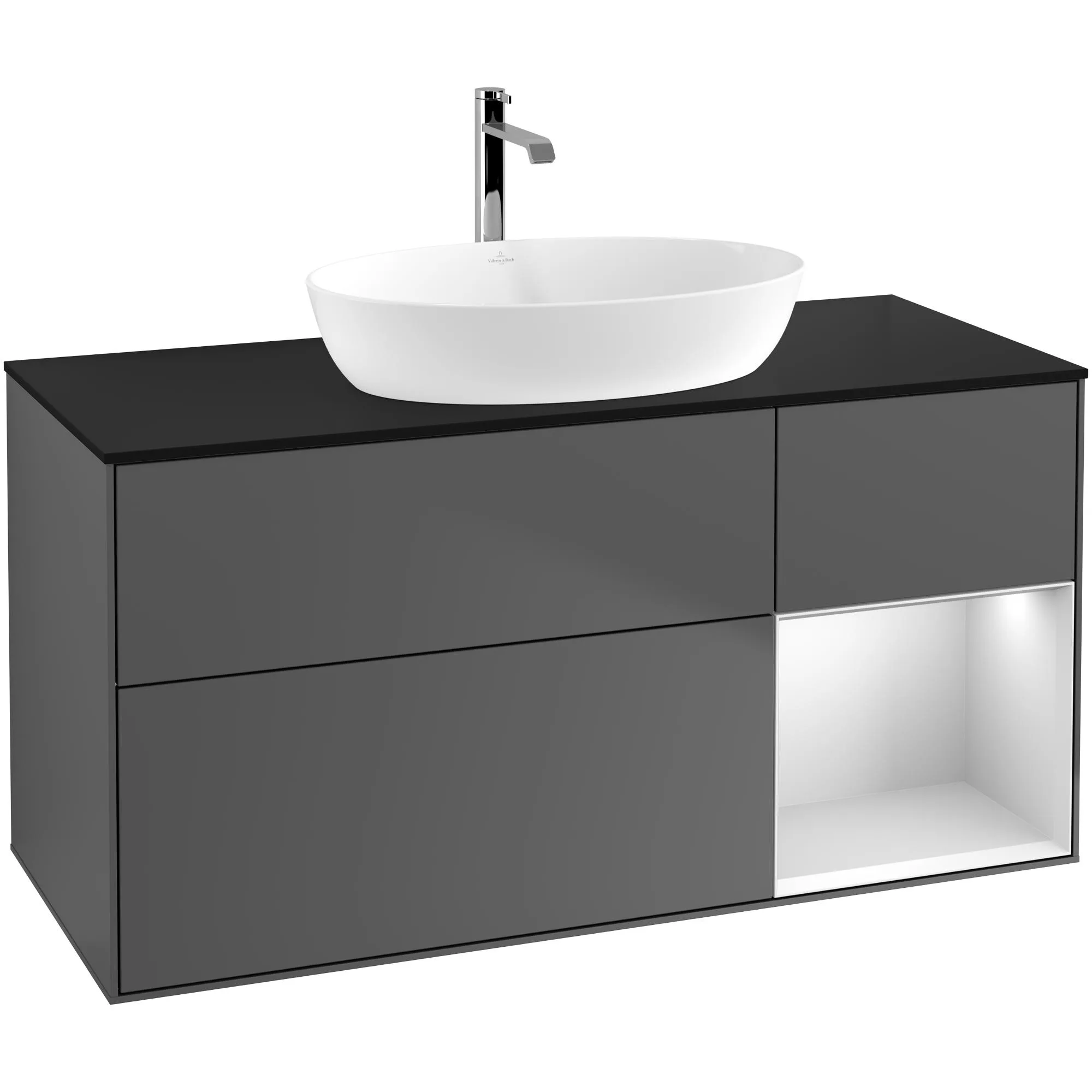 Tvättställsskåp Villeroy & Boch Finion med 3 Lådor Hylla och Bänkskiva för Fristående Tvättställ från Artis & Collaro