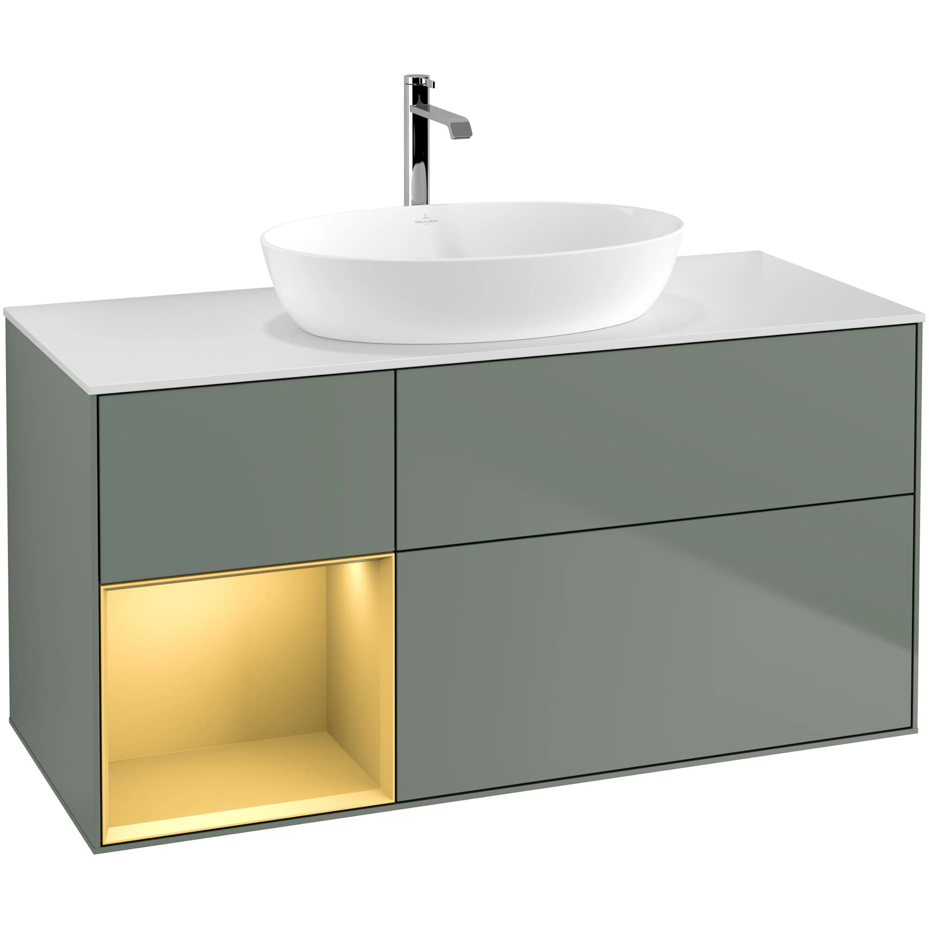 Tvättställsskåp Villeroy & Boch Finion med 3 Lådor Hylla och Bänkskiva för Fristående Tvättställ från Artis & Collaro