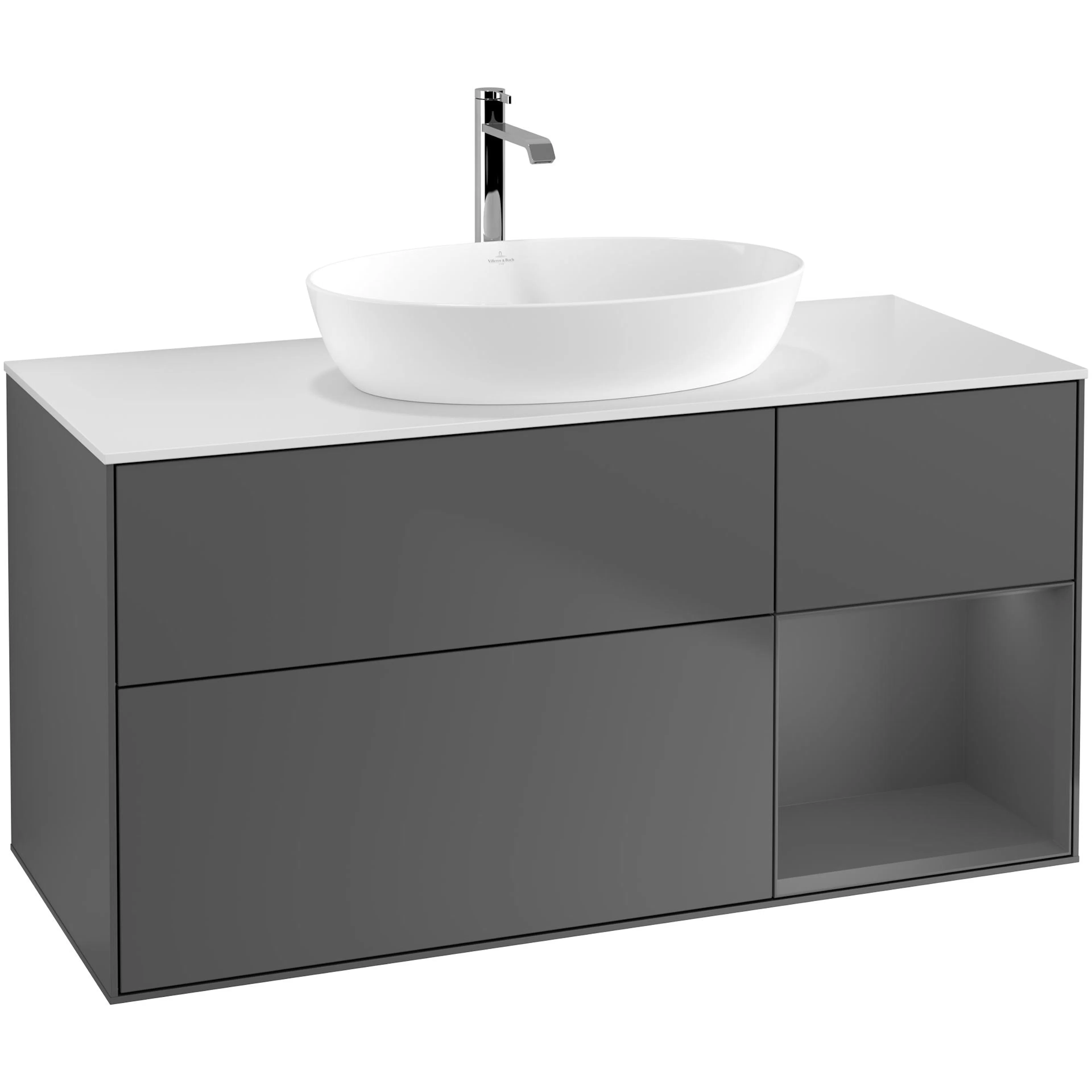 Tvättställsskåp Villeroy & Boch Finion med 3 Lådor Hylla och Bänkskiva för Fristående Tvättställ från Artis & Collaro