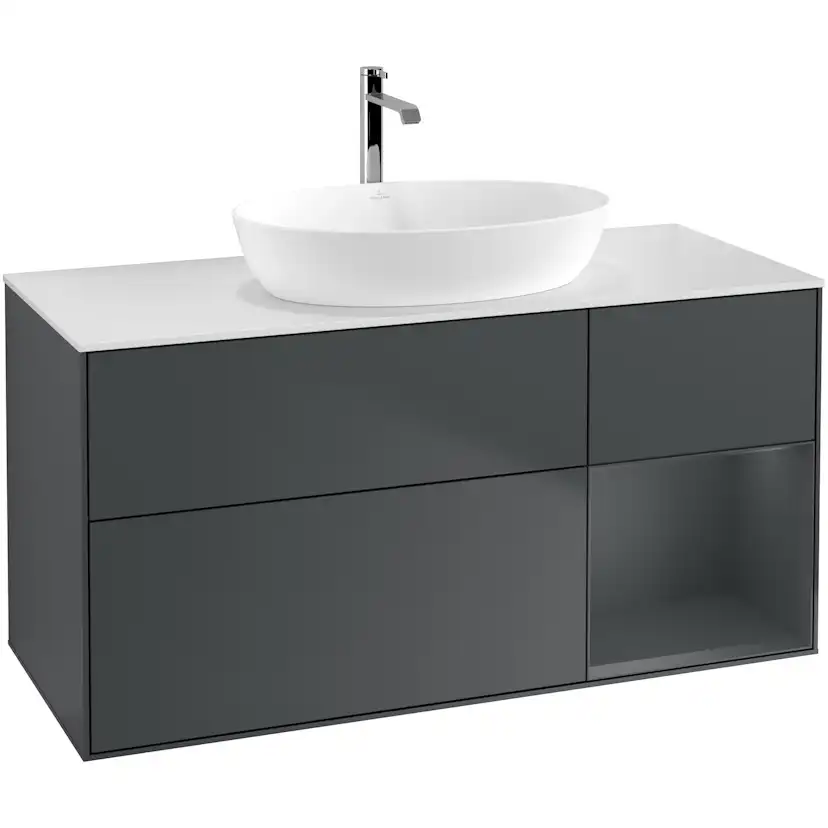 Tvättställsskåp Villeroy & Boch Finion med 3 Lådor Hylla och Bänkskiva för Fristående Tvättställ från Artis & Collaro