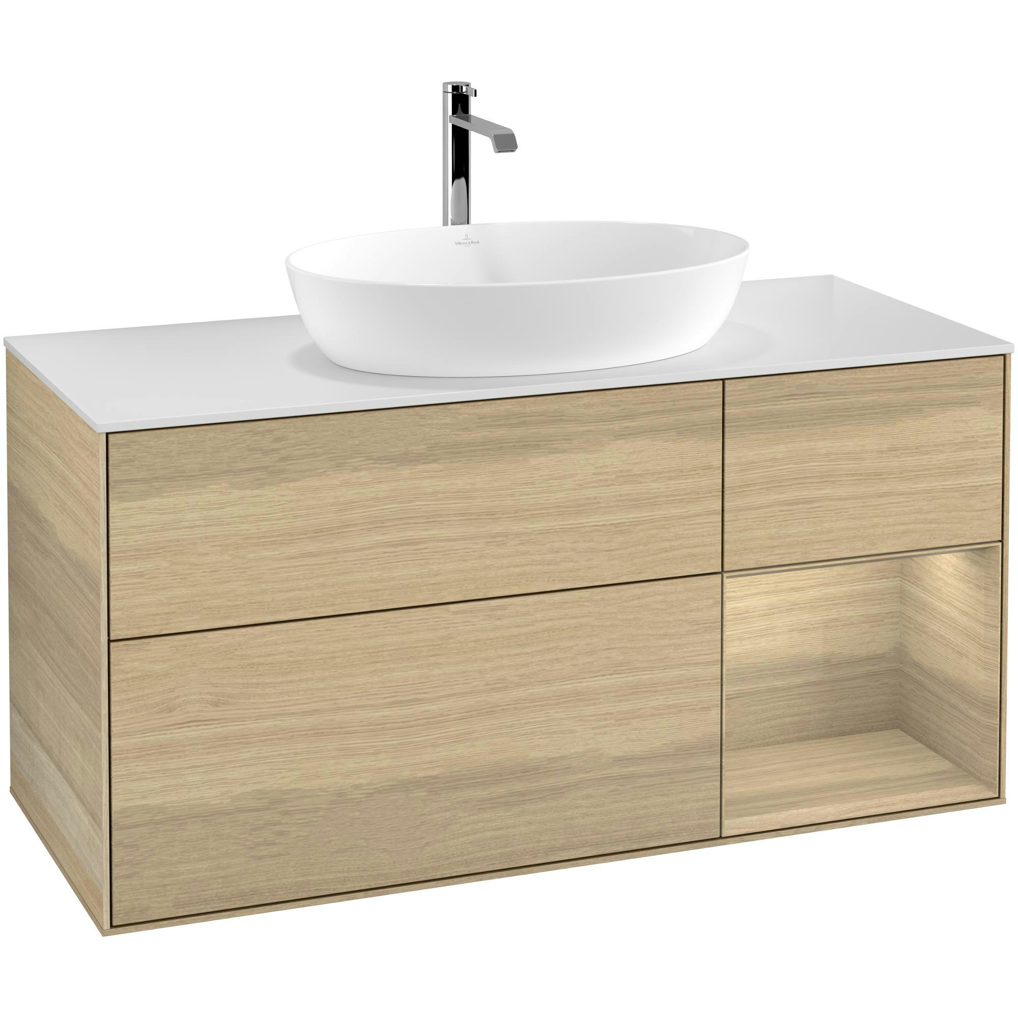 Tvättställsskåp Villeroy & Boch Finion med 3 Lådor Hylla och Bänkskiva för Fristående Tvättställ från Artis & Collaro