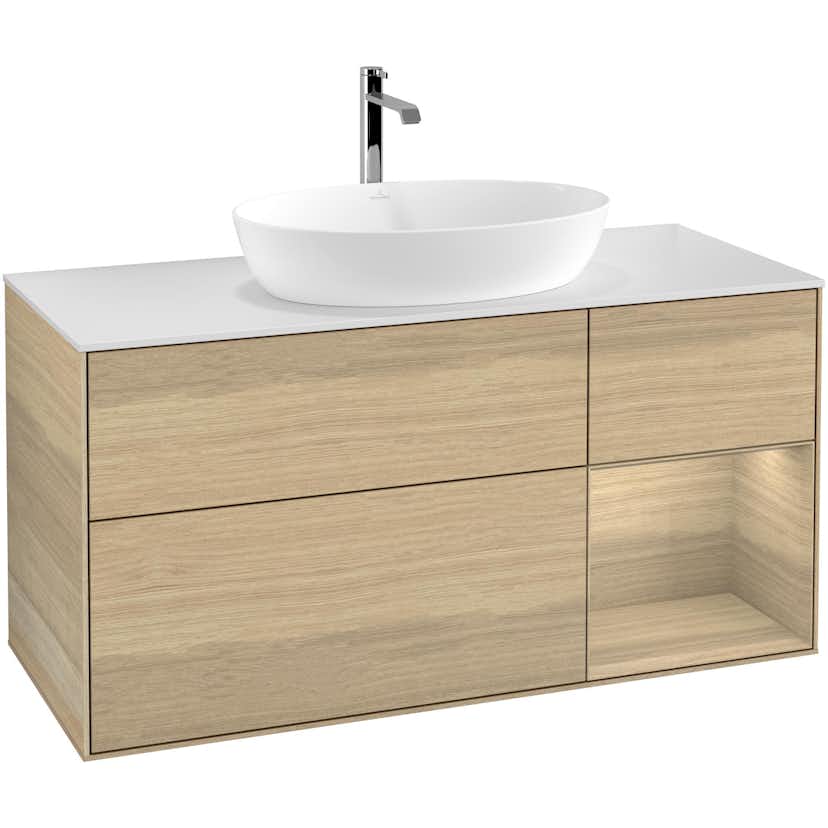 Tvättställsskåp Villeroy & Boch Finion med 3 Lådor Hylla och Bänkskiva för Fristående Tvättställ från Artis & Collaro