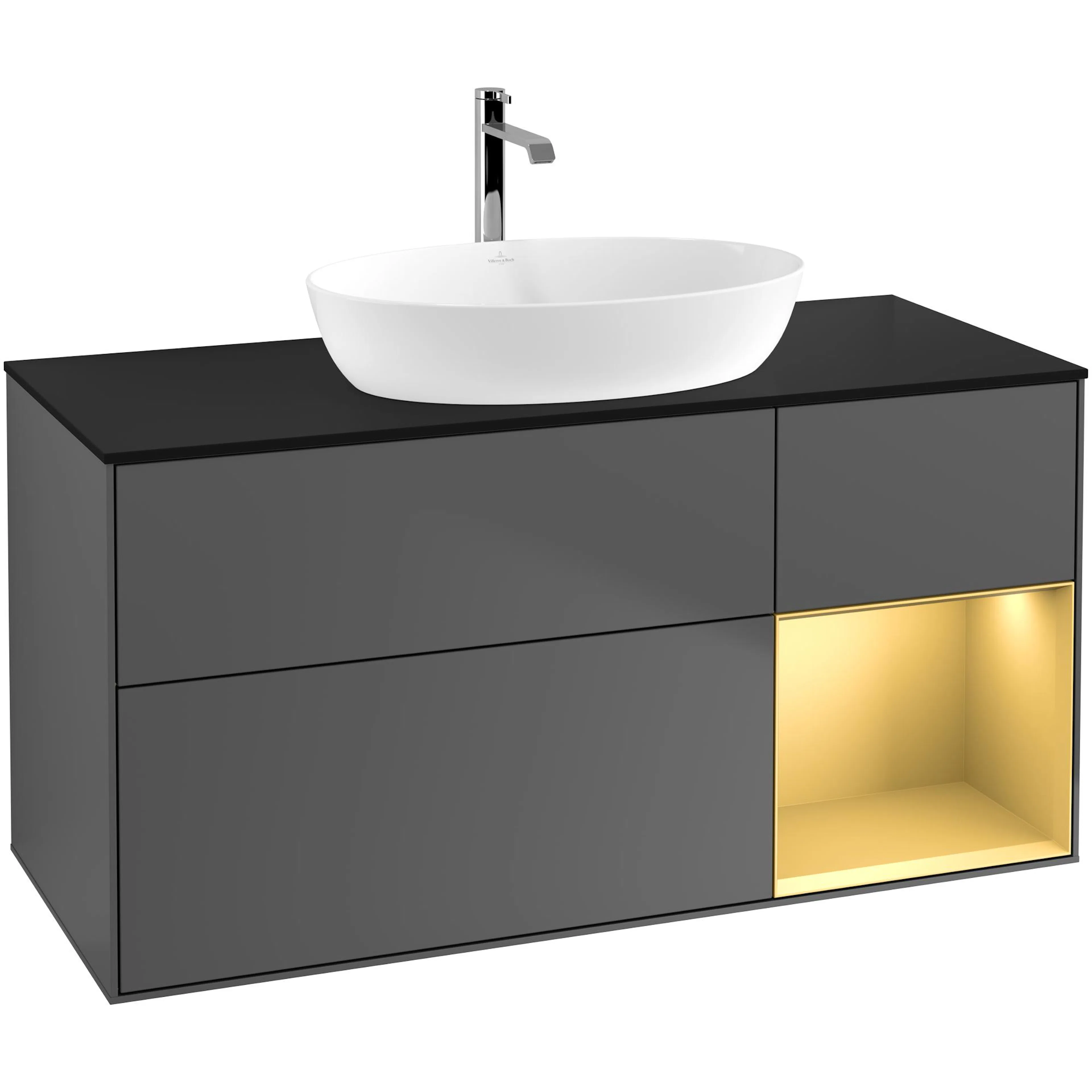 Tvättställsskåp Villeroy & Boch Finion med 3 Lådor Hylla och Bänkskiva för Fristående Tvättställ från Artis & Collaro