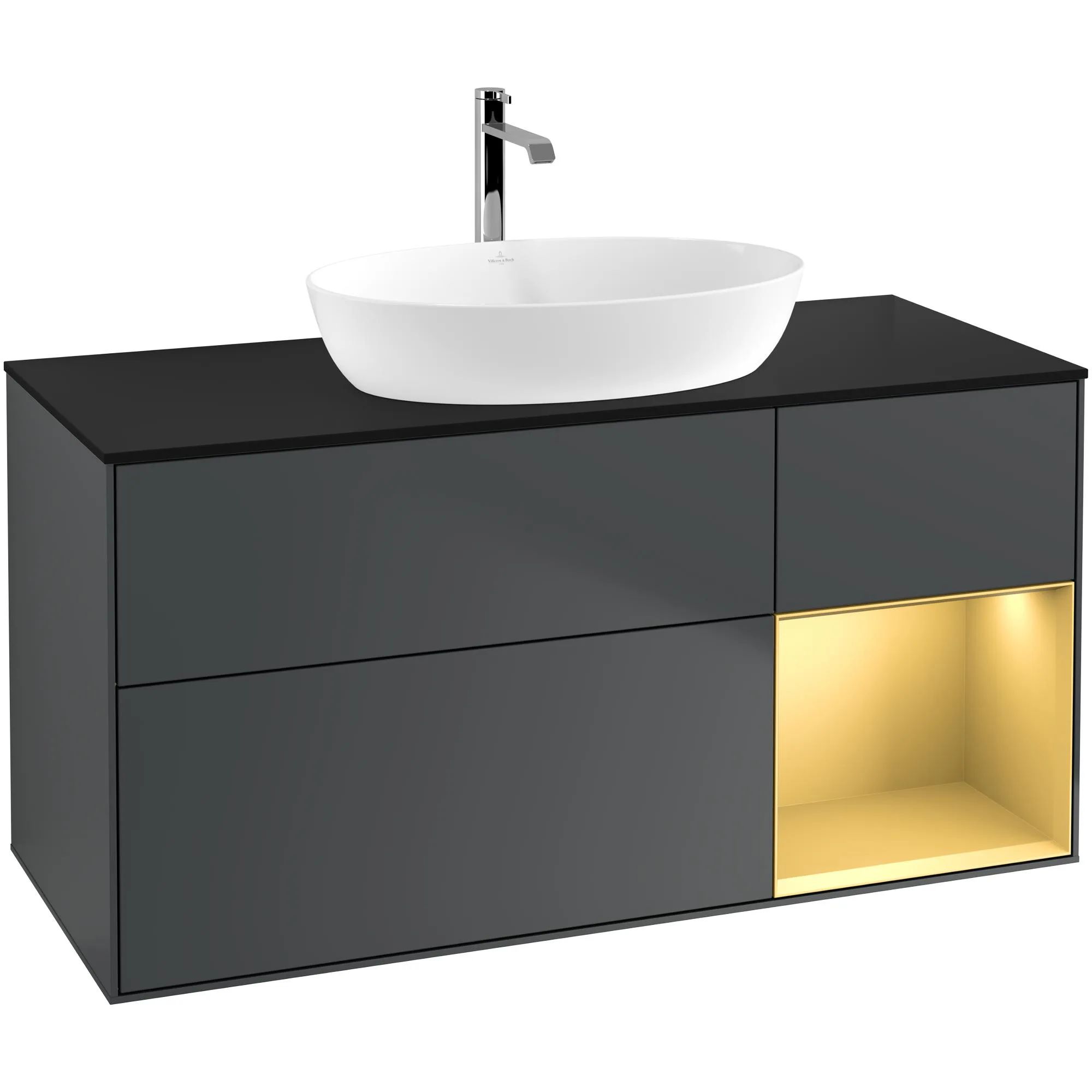 Tvättställsskåp Villeroy & Boch Finion med 3 Lådor Hylla och Bänkskiva för Fristående Tvättställ från Artis & Collaro