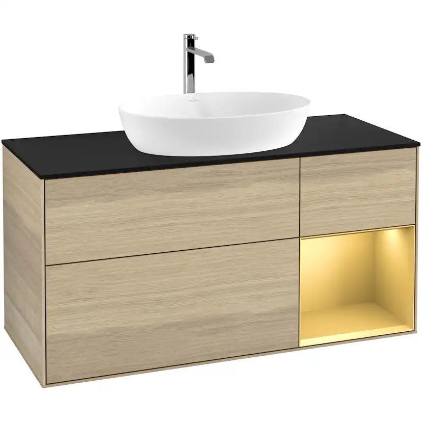 Tvättställsskåp Villeroy & Boch Finion med 3 Lådor Hylla och Bänkskiva för Fristående Tvättställ från Artis & Collaro