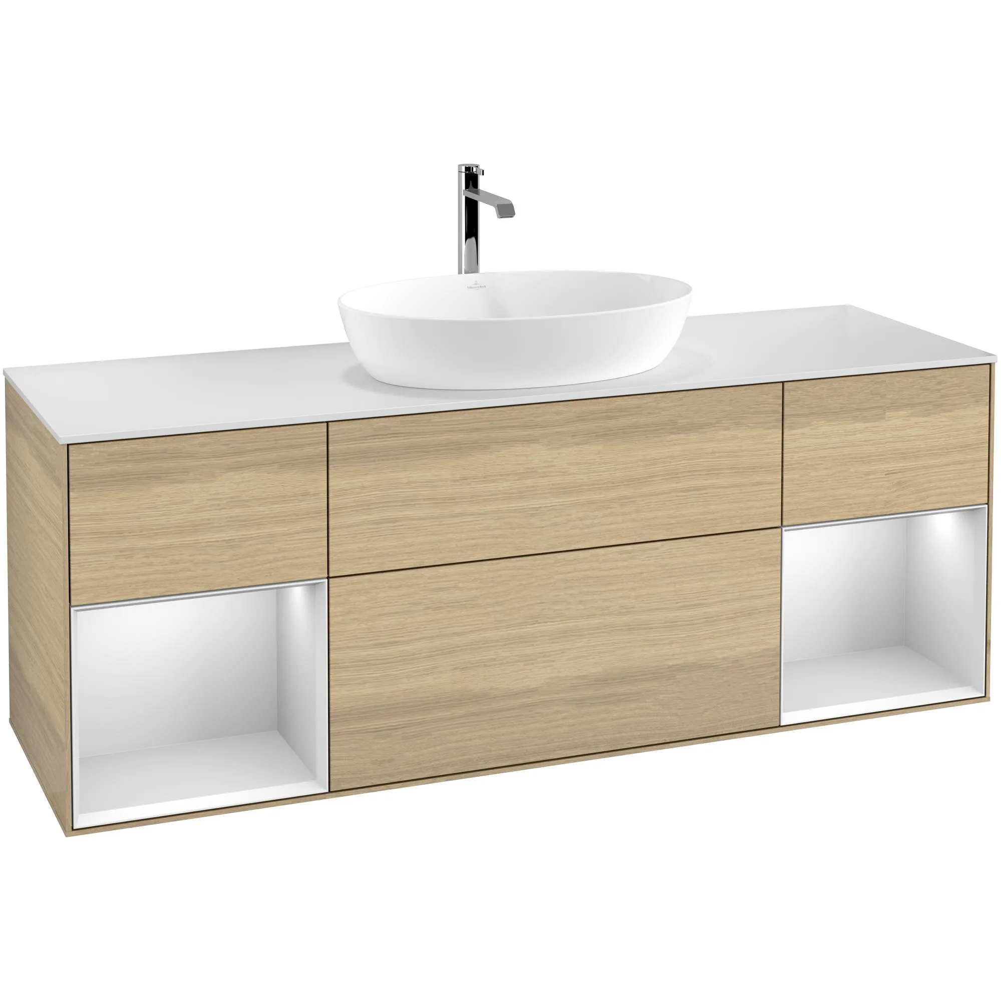 Tvättställsskåp Villeroy & Boch Finion med Två Hyllor och Bänkskiva för Fristående Tvättställ från Artis & Collaro