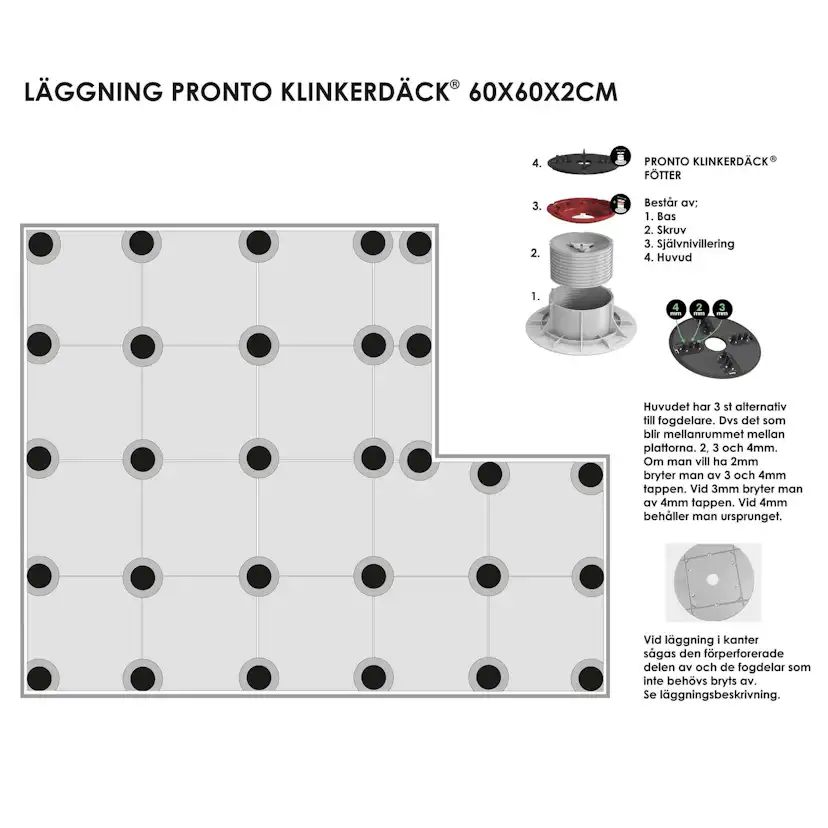 Uteklinker Pronto Klinkerdäck Grotta Silver Black 60x60 cm