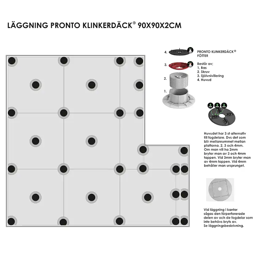 Uteklinker Pronto Klinkerdäck Lava Vesuvio 90x90 cm