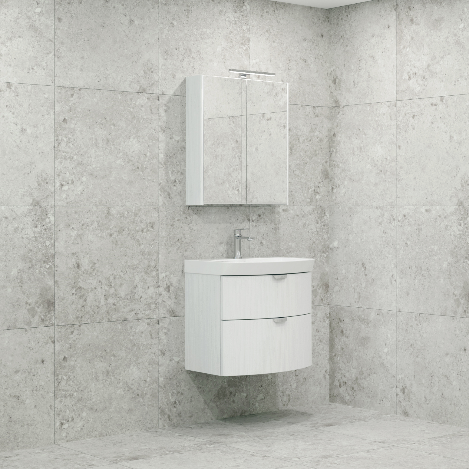 Möbelpaket Macro Design Heart Tvättställsskåp med Spegelskåp