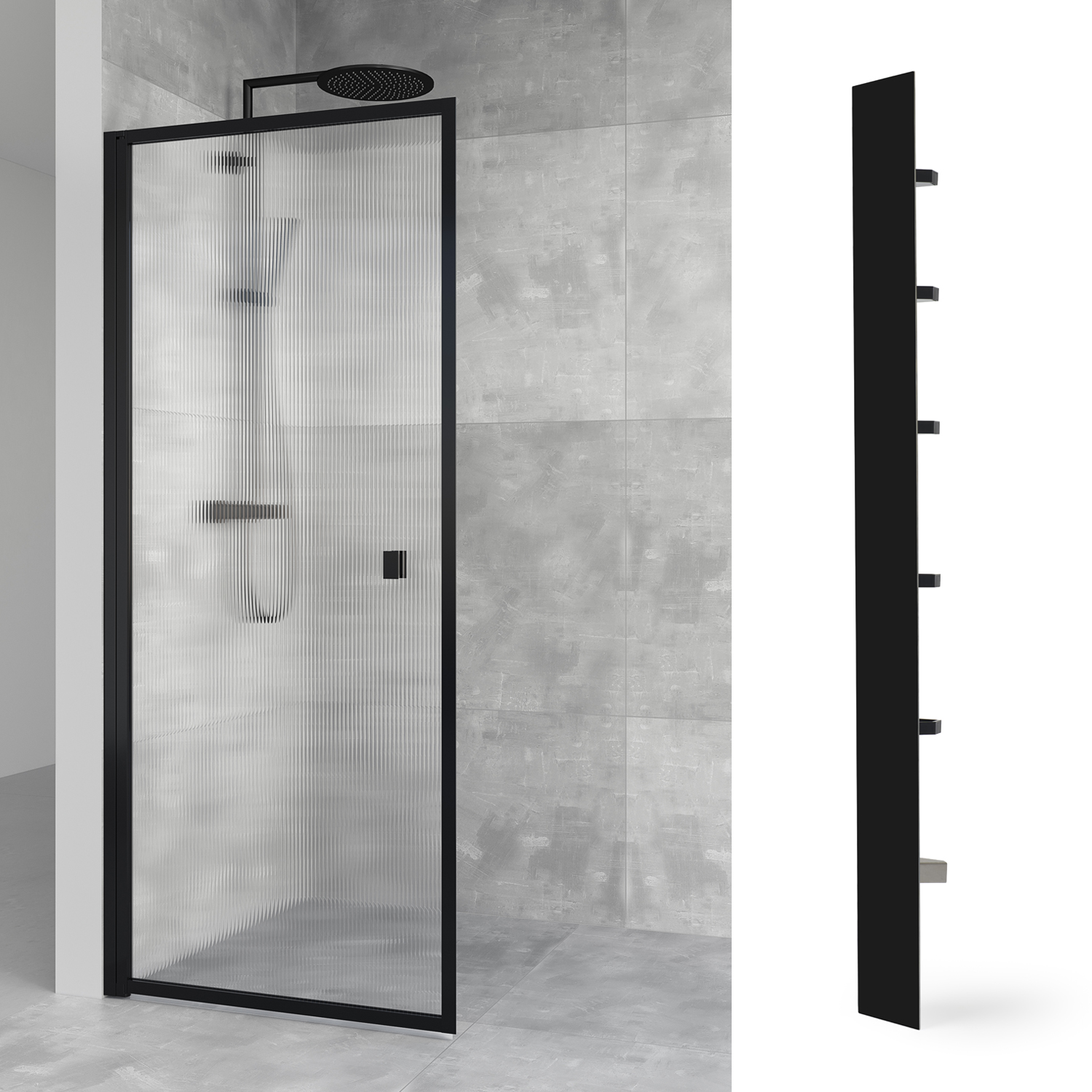 Duschpaket Macro Design Duschdörr Empire Linjeglas 885 med Hide Duschhylla