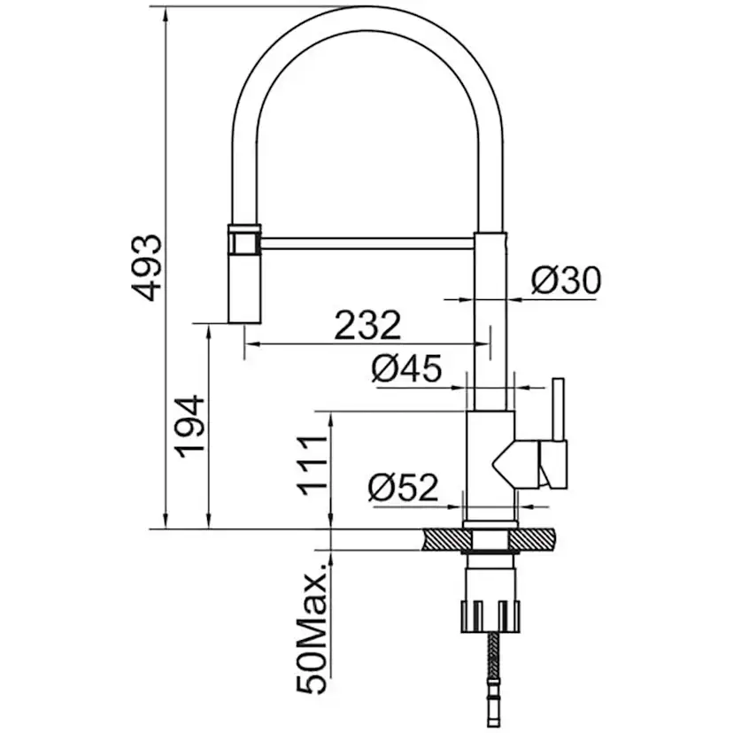 Köksblandare Scandtap Steel Pro Rostfritt Stål