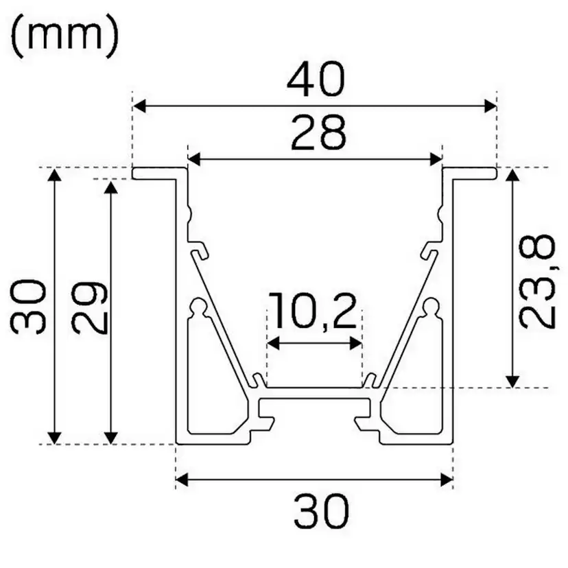 Profil Hide-a-lite Maxi T Aluminium 2 m