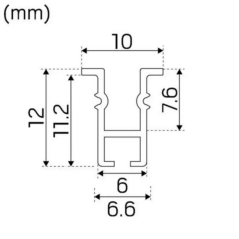 Profil Hide-a-lite Micro T Aluminium 1 m