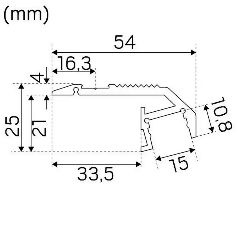 Profil Hide-a-lite Stair Aluminium 2 m