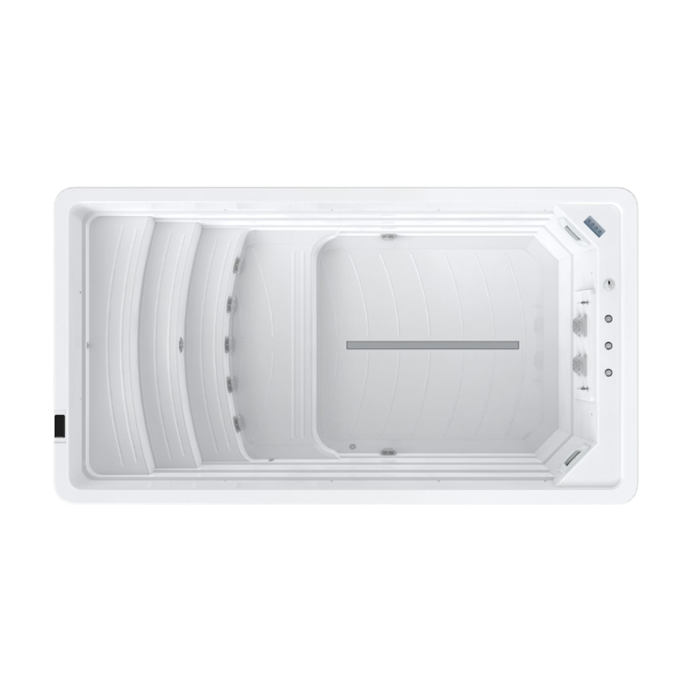 Swimspa Swebad Swim Family med Gaveltrappa och Termolock