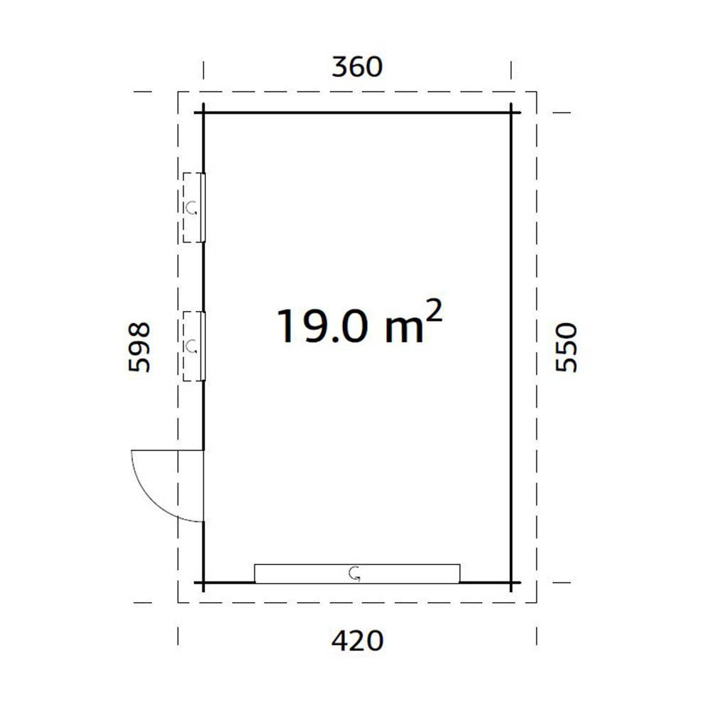 Garage Palmako Rasmus med Garageport 19,8 m2