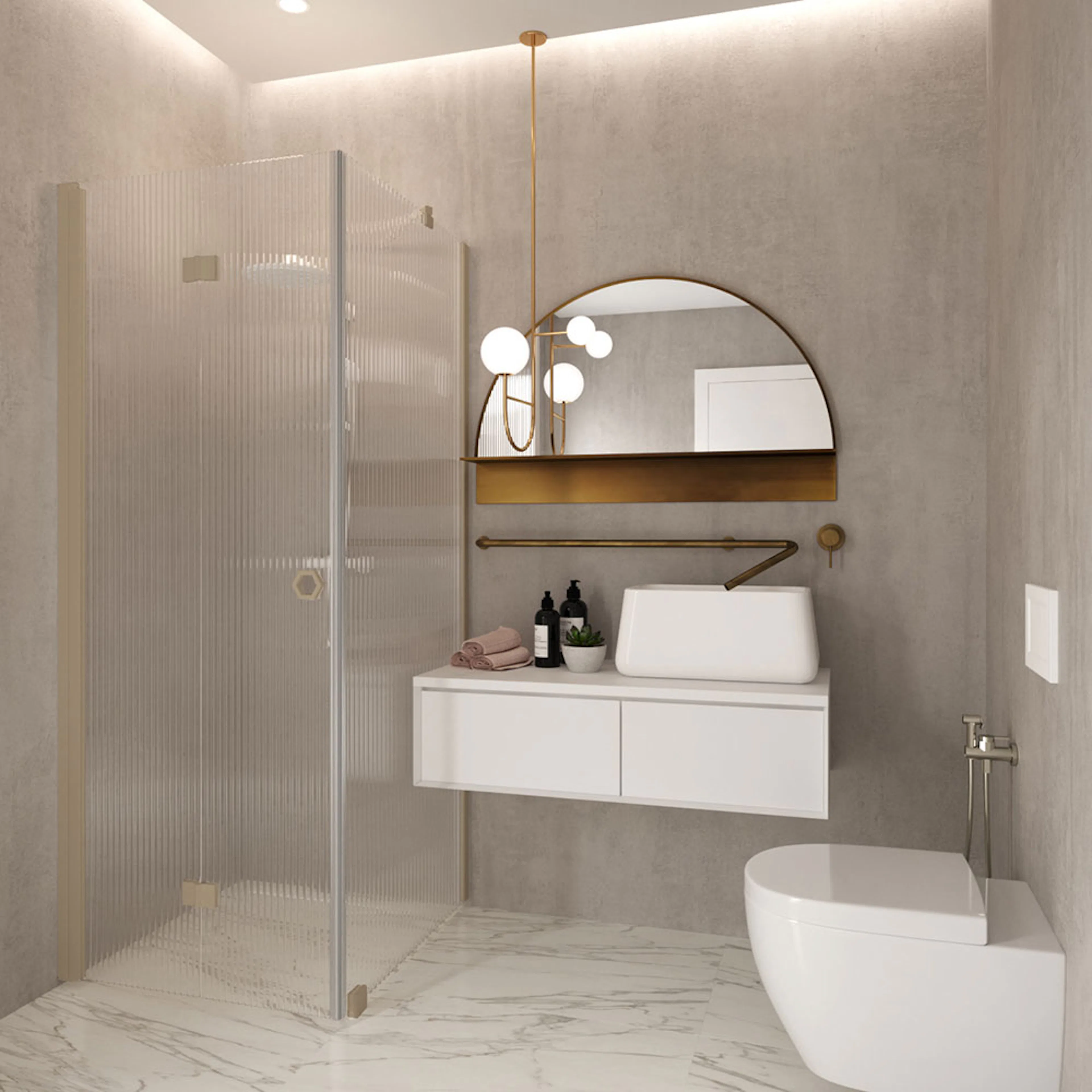 Duschhörn Hietakari Forma 369 Fast Vägg och Vikbar Dörr