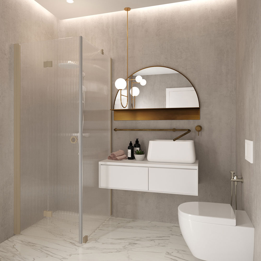 Duschhörn Hietakari Forma 369 Fast Vägg och Vikbar Dörr