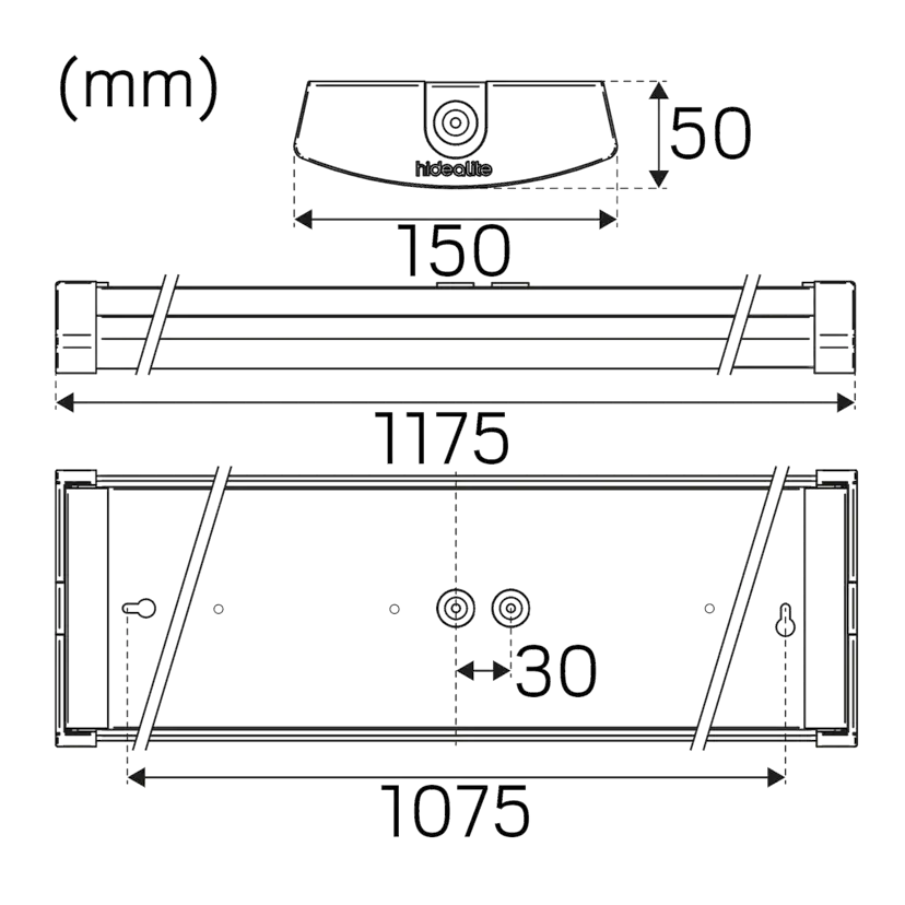 Led-Armatur Hide-a-lite Liteline Basic S med Sensor