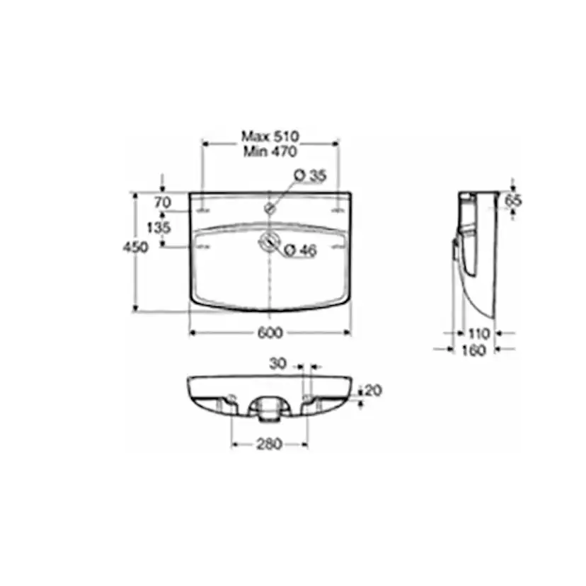 Tvättställ Ifö Spira 600 mm