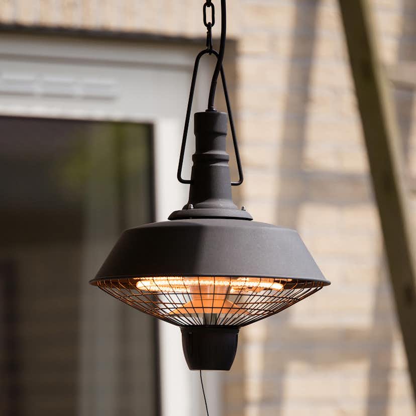 Hängande Terrassvärmare SunRed Indus RSH16, Infravärmare för Balkong & Terrass, Svart 3000W