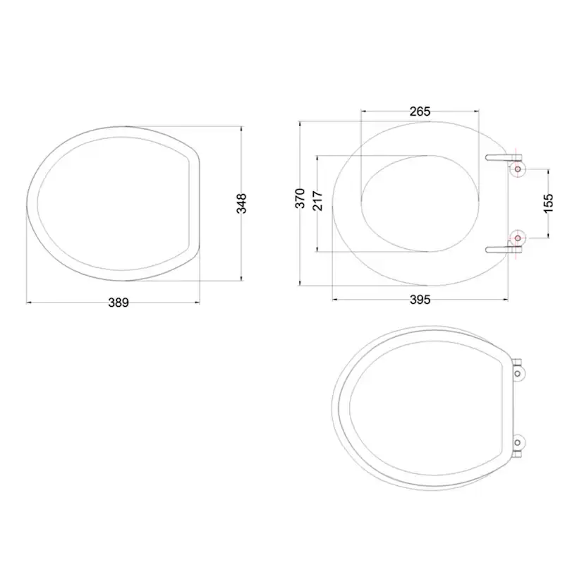 Toalettstol Burlington P5 Standard 440 mm med Mjukstängande Sits