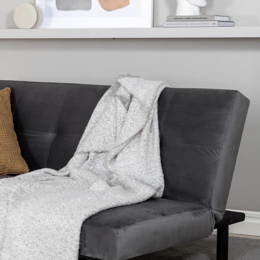 Bäddsoffa Venture Home Bodil Grå Sammet 2-sitssoffa 180x80x55 cm 1 Sovplats