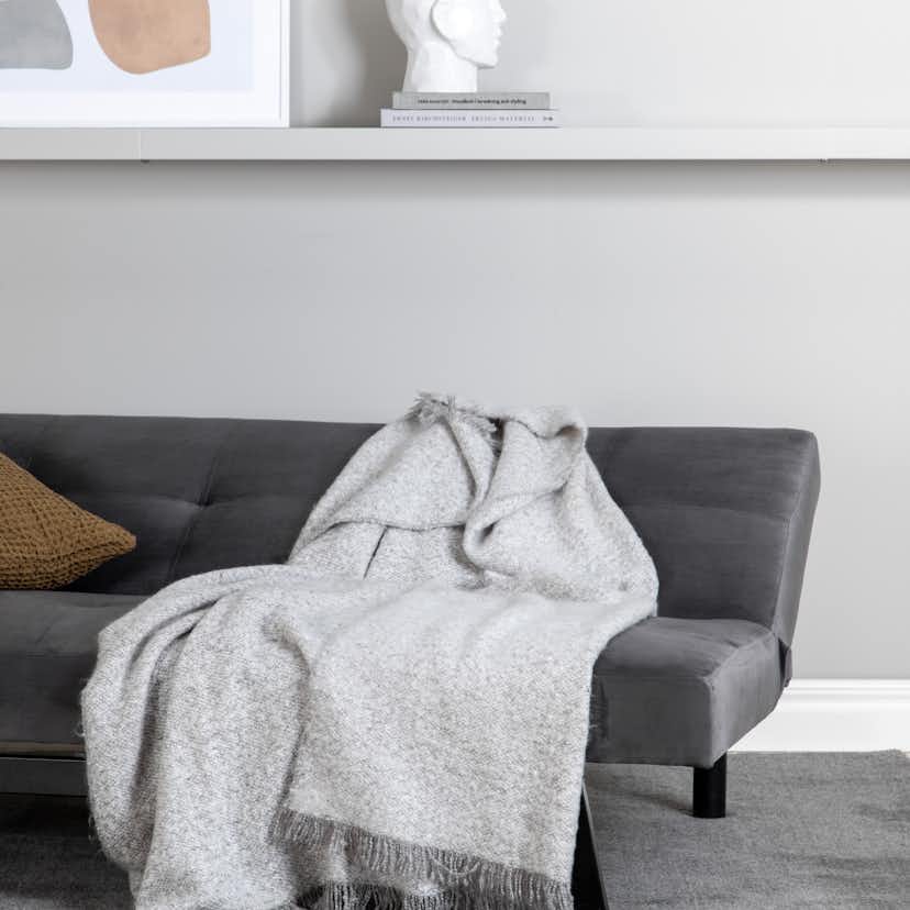 Bäddsoffa Venture Home Bodil Grå Sammet 2-sitssoffa 180x80x55 cm 1 Sovplats