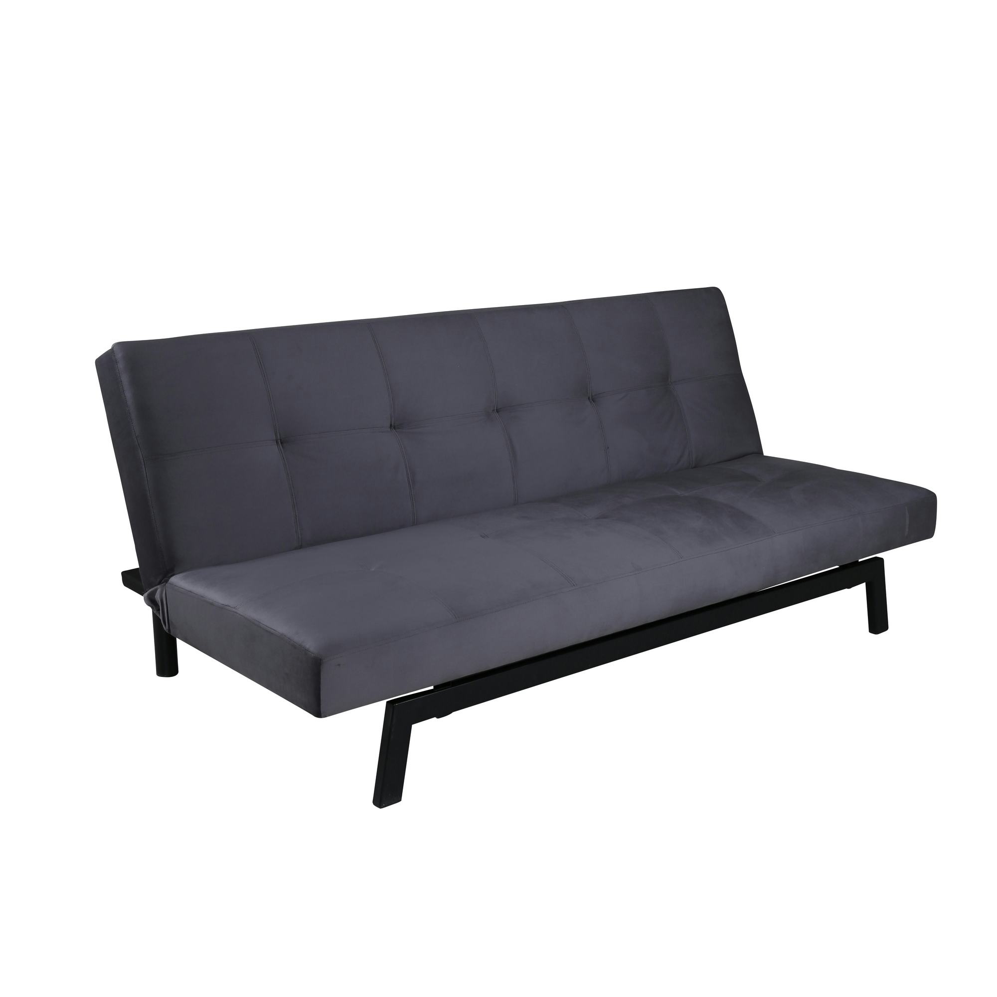Bäddsoffa Venture Home Bodil Grå Sammet 2-sitssoffa 180x80x55 cm 1 Sovplats