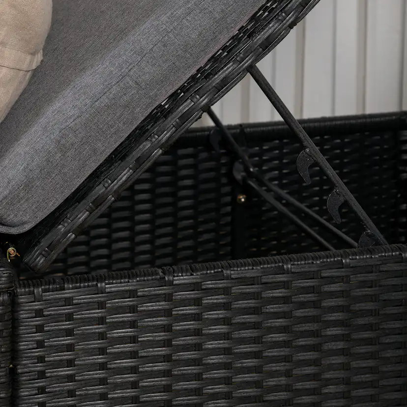 Solsäng Venture Home Quad Svart Konstrotting Utomhus