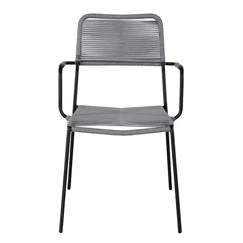 Trädgårdsstol Venture Home Leon Aluminumstol för Utomhusbruk Svart/Grå