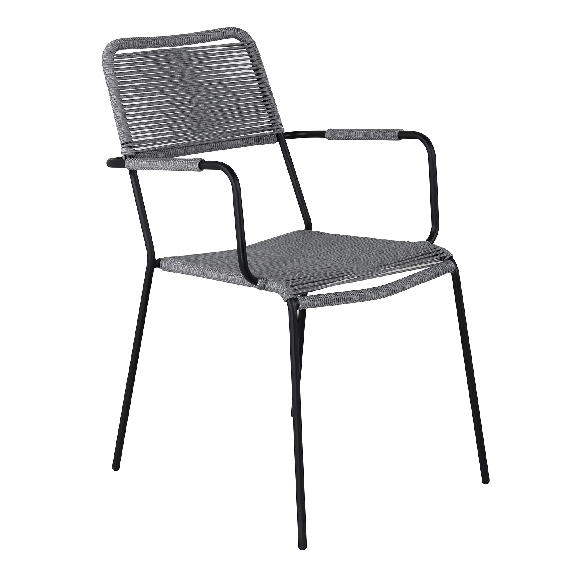 Trädgårdsstol Venture Home Leon Aluminumstol för Utomhusbruk Svart/Grå