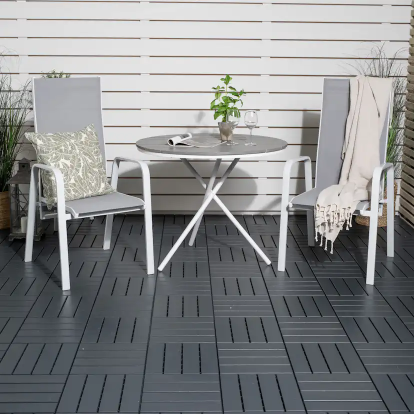 Cafégrupp Venture Home Pincy Ø 90 med 2 Copacabana Trädgårdsstolar Utomhus