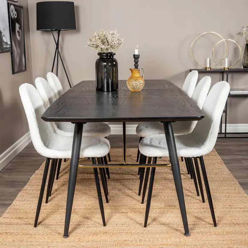 Matgrupp Venture Home Guld med 6 Pooya Stolar Polyestertyg