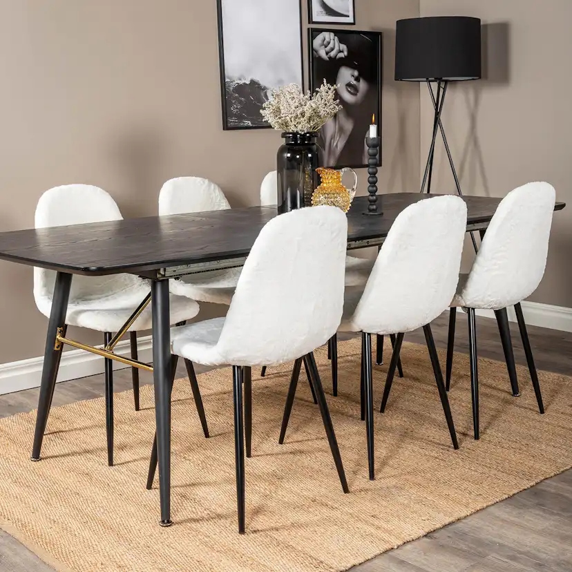 Matgrupp Venture Home Guld med 6 Pooya Stolar Polyestertyg