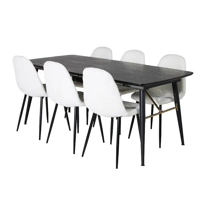 Matgrupp Venture Home Guld med 6 Pooya Stolar Polyestertyg