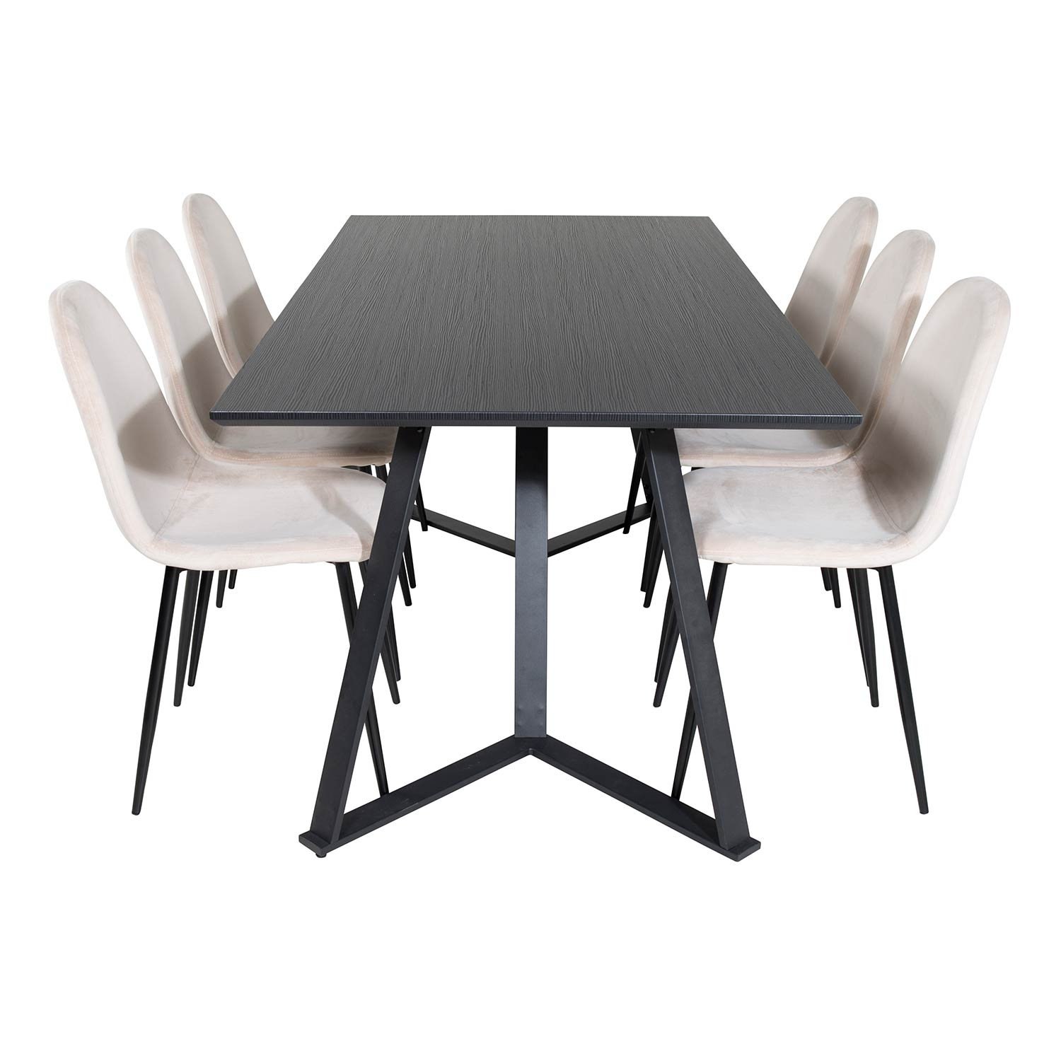 Matgrupp Venture Home Madde med 6 Pobbie Stolar Sammet