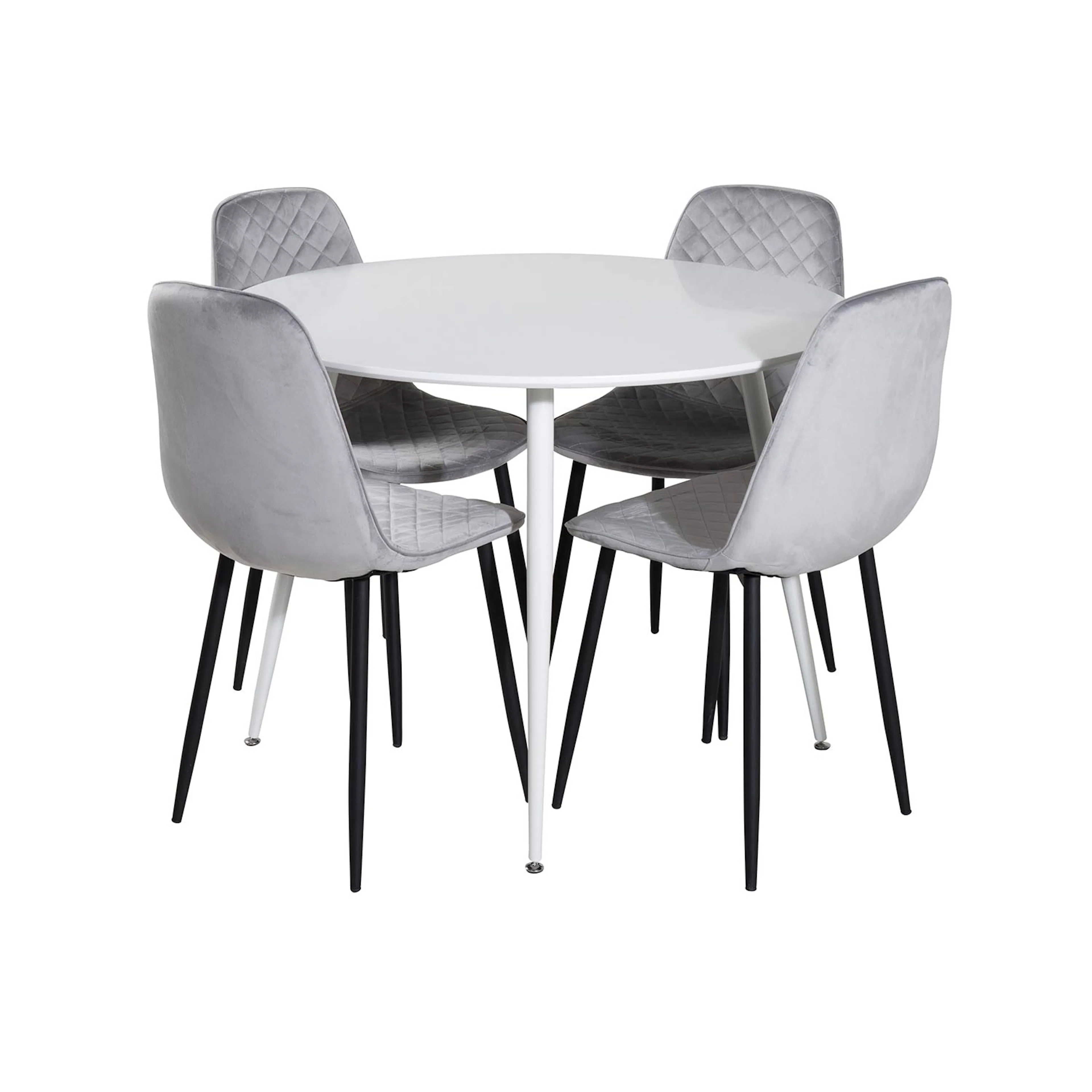 Matgrupp Venture Home Plake med 4 Phoi Stolar Sammet Runt